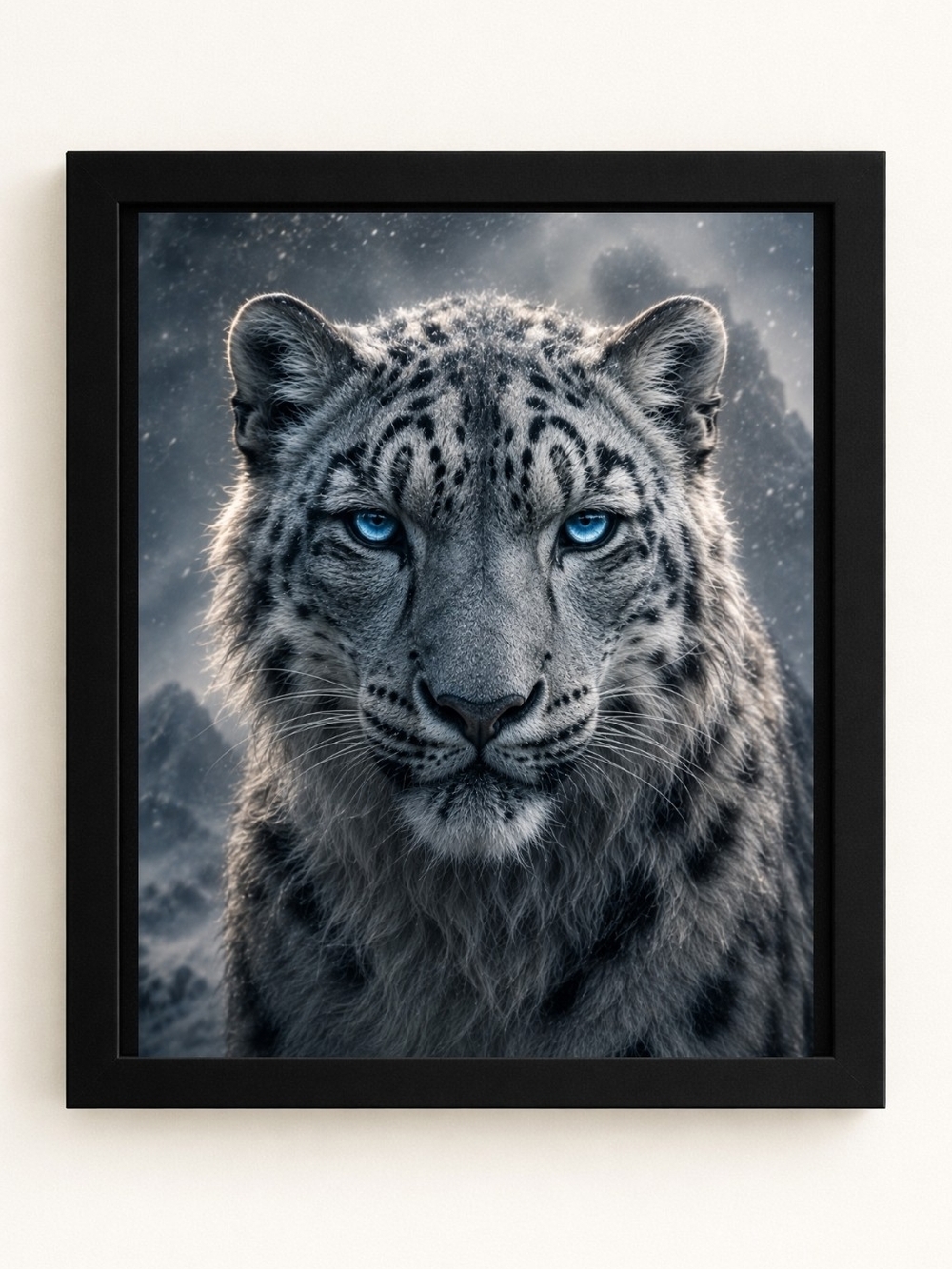 8x10 Framed Snow Leopard A.I. Art Print
